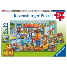 12 pc Ravensburger Puzzle - Let's Go Shopping 2x12pc 12 pc Ravensburger Puzzle - Let's Go Shopping 2x12pc